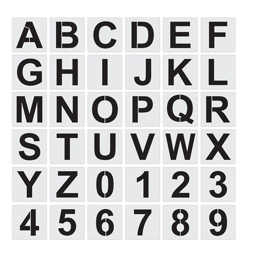 Pcs pochoirs lettres - 36, de