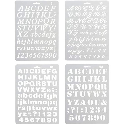 Pack pochoirs alphabet - 4, d'alphabet