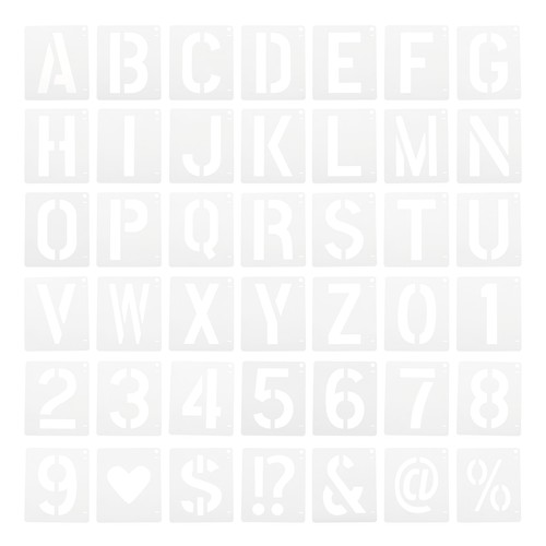 Pochoir alphabet pièces 6 - 42,